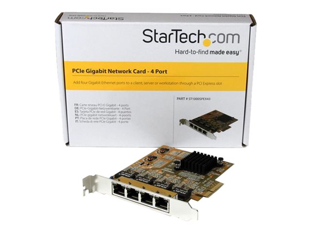 Tarjeta de red startech 4x RJ45 pci express