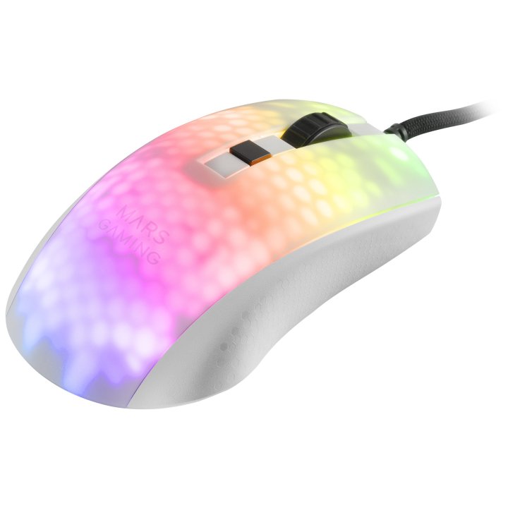 Raton mars gaming RGB mmr translucido blanco