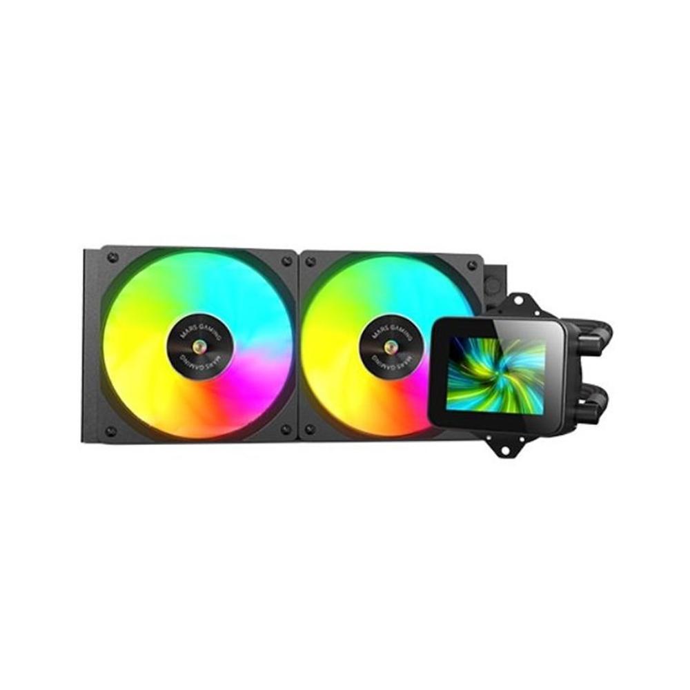 Kit refrigeracion liquida mars gaming mlvision240 argb 2x 120mm negro