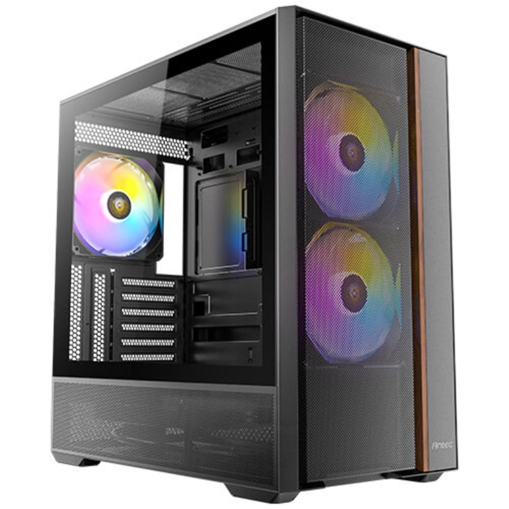 Caja ordenador gaming Antec flux rear ATX argb cristal templado negra