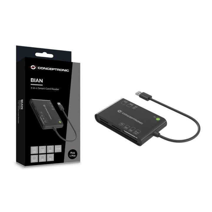 Card reader externo concentronic bian010b USB - c y USB - a sd - sdhc - sdxc - micro sd - mmc -ms - cf - xd