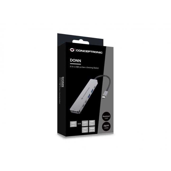 Docking USB - c Conceptronic donn33g 1xhdmi 1xusb - c pd 100w 2xusb - a 3.0 2xusb - c