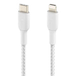 Cable lightning a USB tipo c Belkin 2m · macho - macho · blanco trenzado