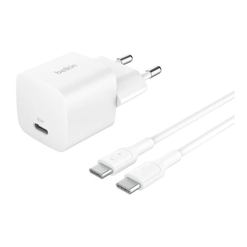 Cargador de pared Belkin wca012kq1mwh - b6 25w 1x USB tipo c blanco + cable USB tipo c