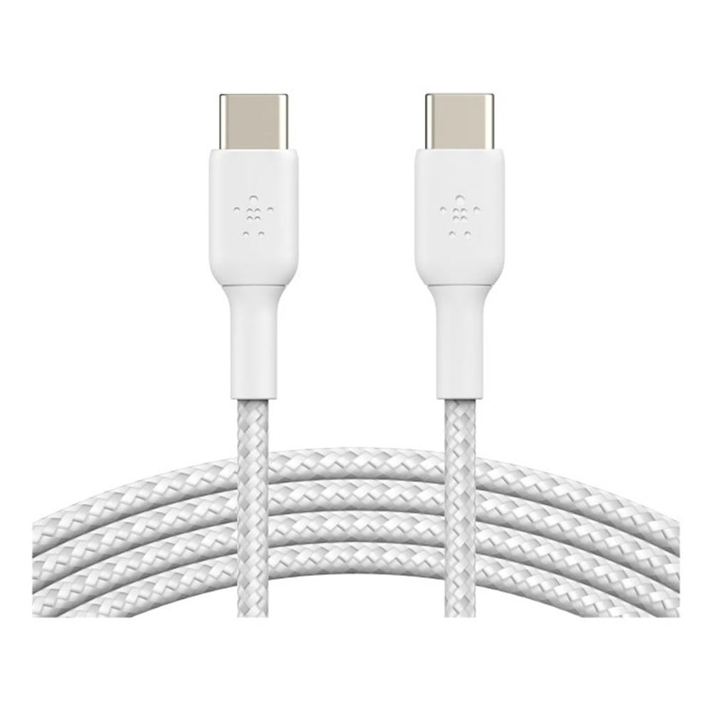 Cable USB tipo c Belkin 1m · macho - macho · blanco trenzado 2 unidades