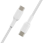 Cable USB tipo c Belkin 1m · macho - macho · blanco trenzado 2 unidades