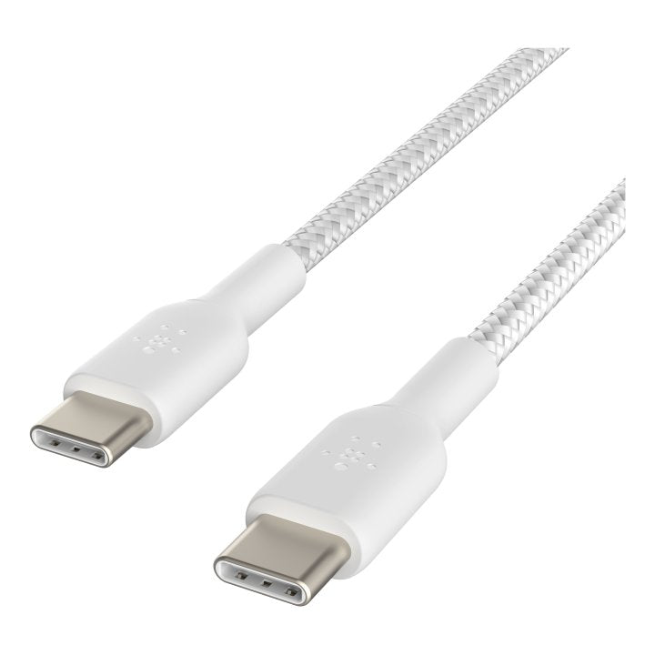 Cable USB tipo c Belkin 1m · macho - macho · blanco trenzado 2 unidades
