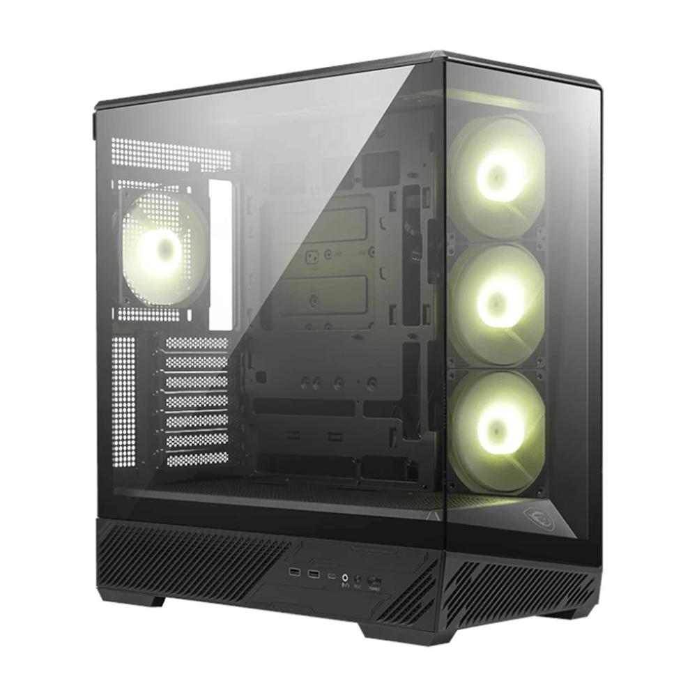 Caja ordenador gaming MSI mag pano 130r pz ATX argb cristal templado negra