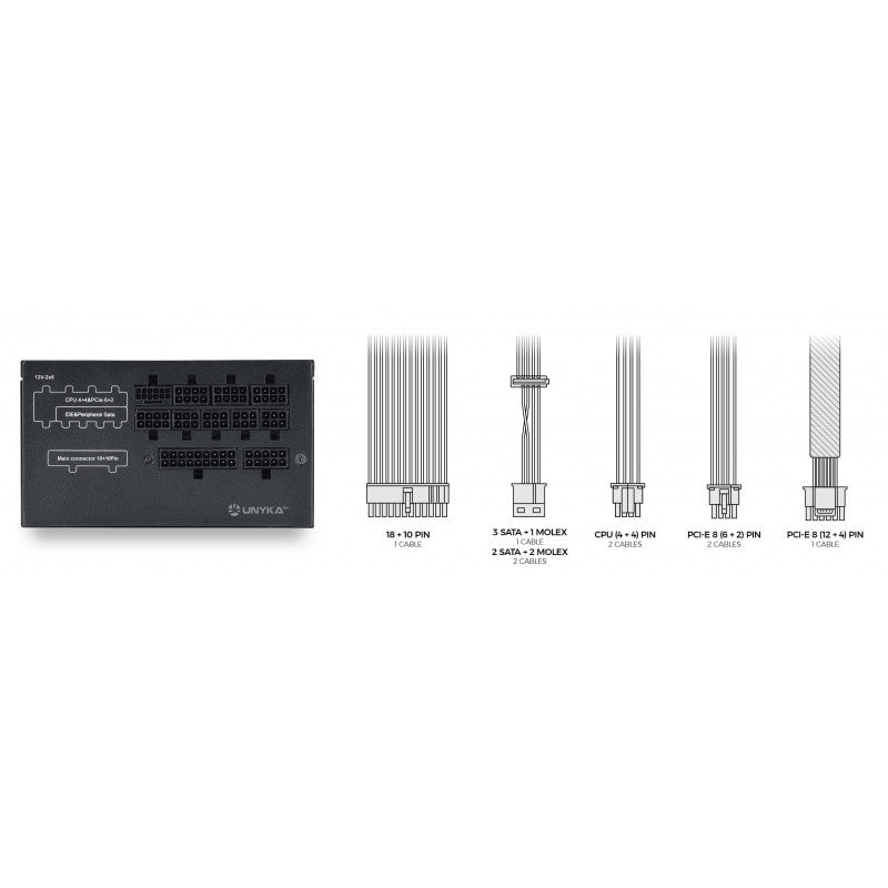 Fuente alimentacion unyka atilius gaming ATX 850w