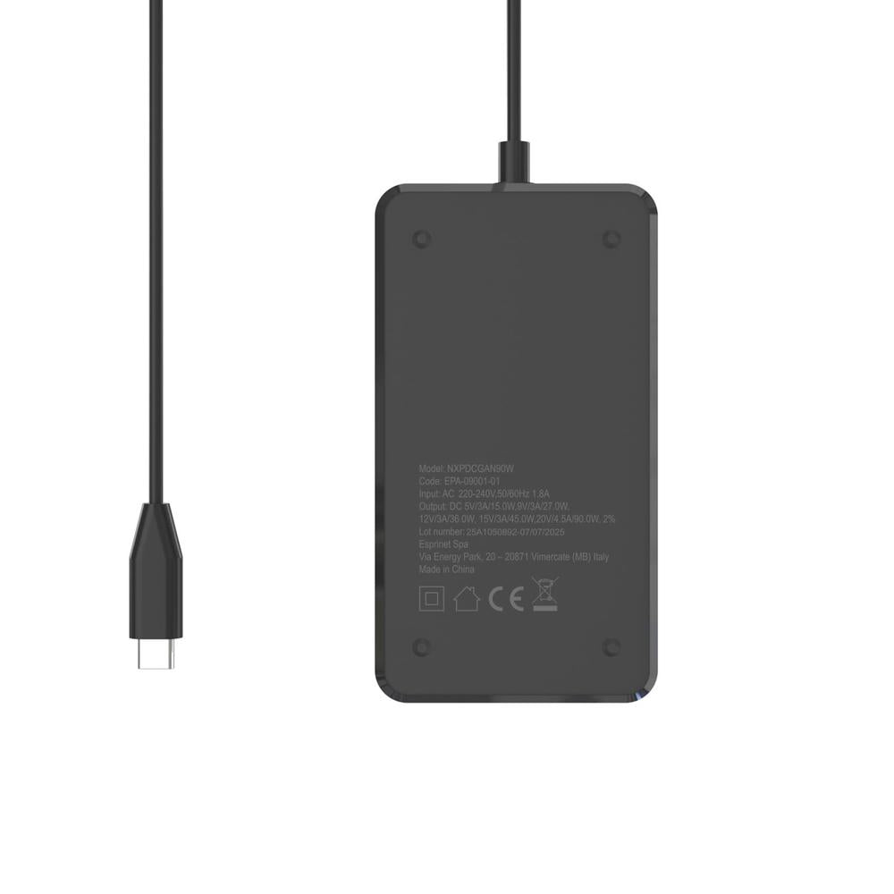 Cargador gan Nilox para portatil 90w USB tipo c