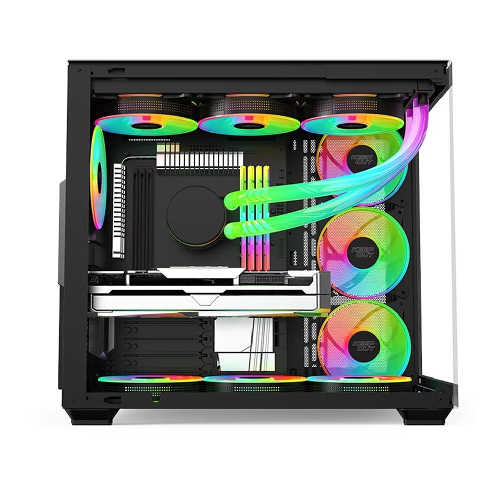 Caja ordenador gaming xc - 800 pro mATX argb cristal templado negra