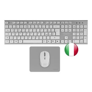 Teclado raton Tacens zenith inalambrico italiano alfombrilla Plata #plata
