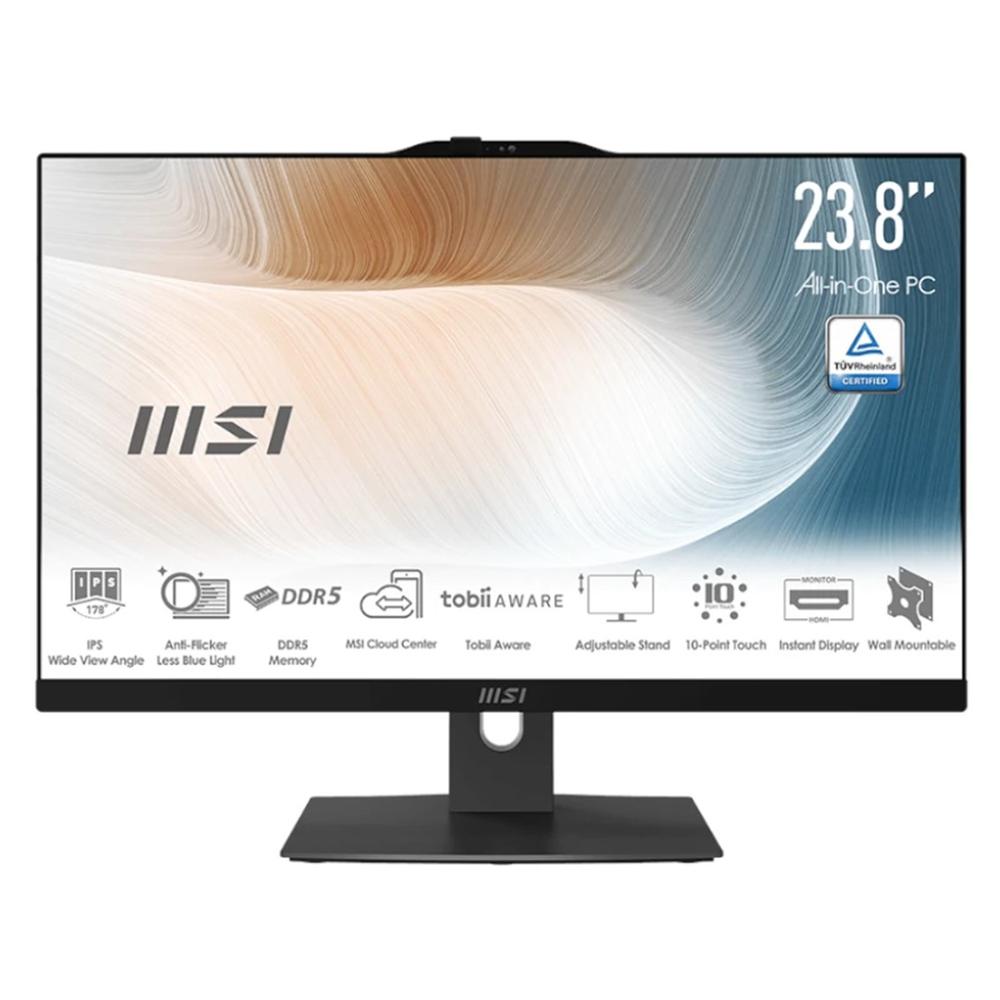 Ordenador all in one MSI am242p - 1499es core 5 - 120u · 16GB · SSD 512GB · 24 pulgadas FHD · w11h negro