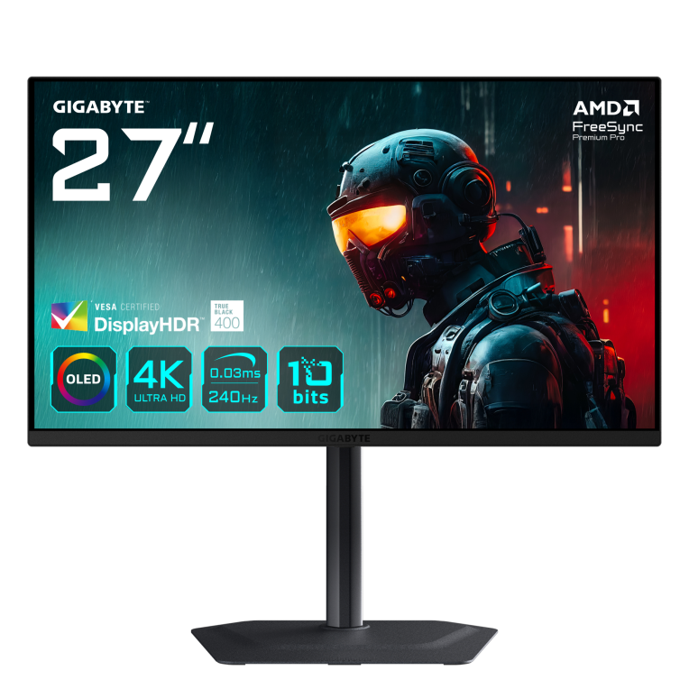 Monitor OLED gaming 27 pulgadas Gigabyte m27ua ek 4K UHD · dp · HDMI · 240hz · 0.03ms · vesa 100x100