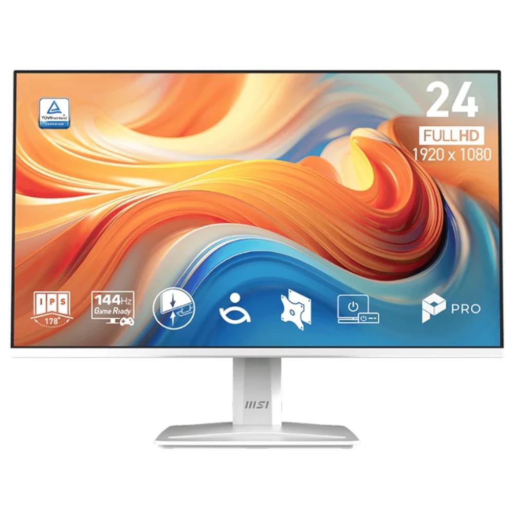 Monitor LED 24 pulgadas MSI pro mp243w e14 IPS · FHD · dp · HDMI · 144hz · 1ms · vesa 100x100