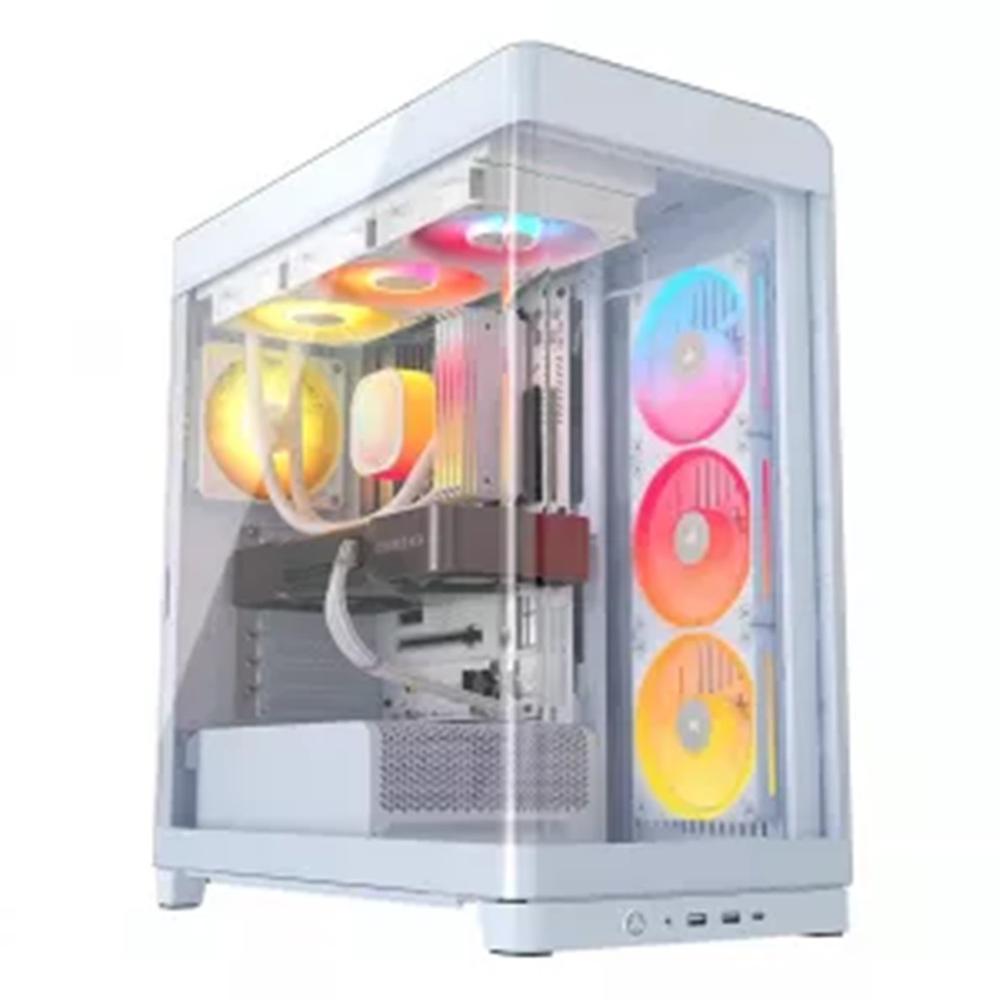 Caja ordenador Corsair frame 4500x lx - r RGB ATX cristal templado blanca
