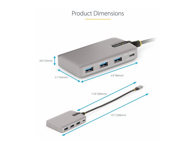 Hub startech USB tipo c 5 en 1