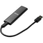 Disco duro externo SSD Philips ultra slim 500GB M.2 USB tipo c gris