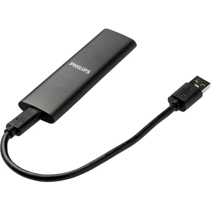 Disco duro externo SSD Philips ultra slim 500GB M.2 USB tipo c gris