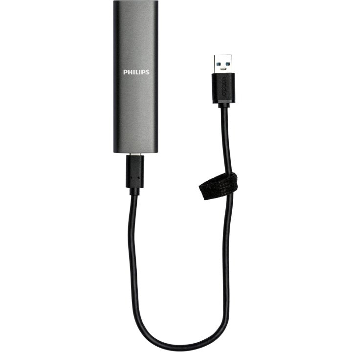 Disco duro externo SSD Philips ultra slim 500GB M.2 USB tipo c gris