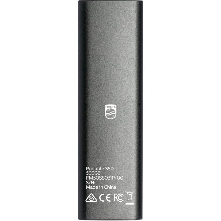 Disco duro externo SSD Philips ultra slim 500GB M.2 USB tipo c gris