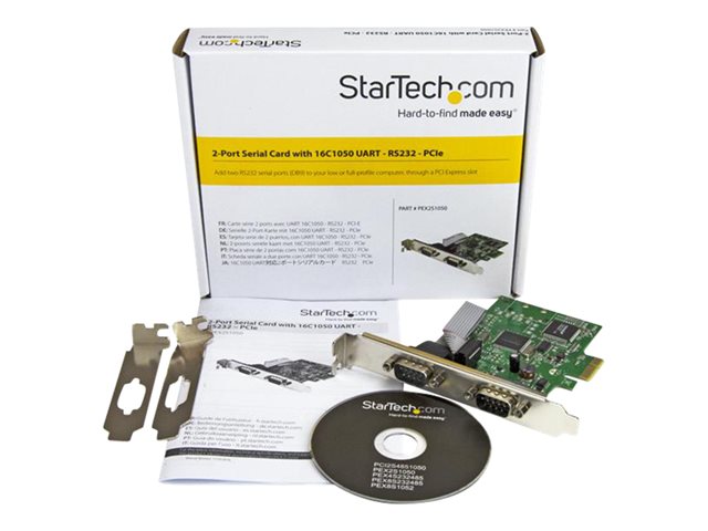 Tarjeta red startech pex2s1050 2x rs232 pci express