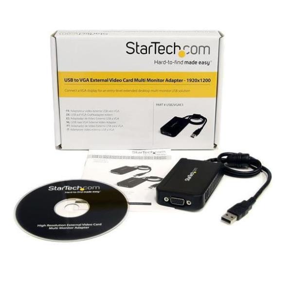 Adaptador USB a vga startech macho - hembra · negro