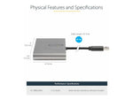 Adaptador USB 3.0 a 4x HDMI startech 1m · macho - hembra · gris
