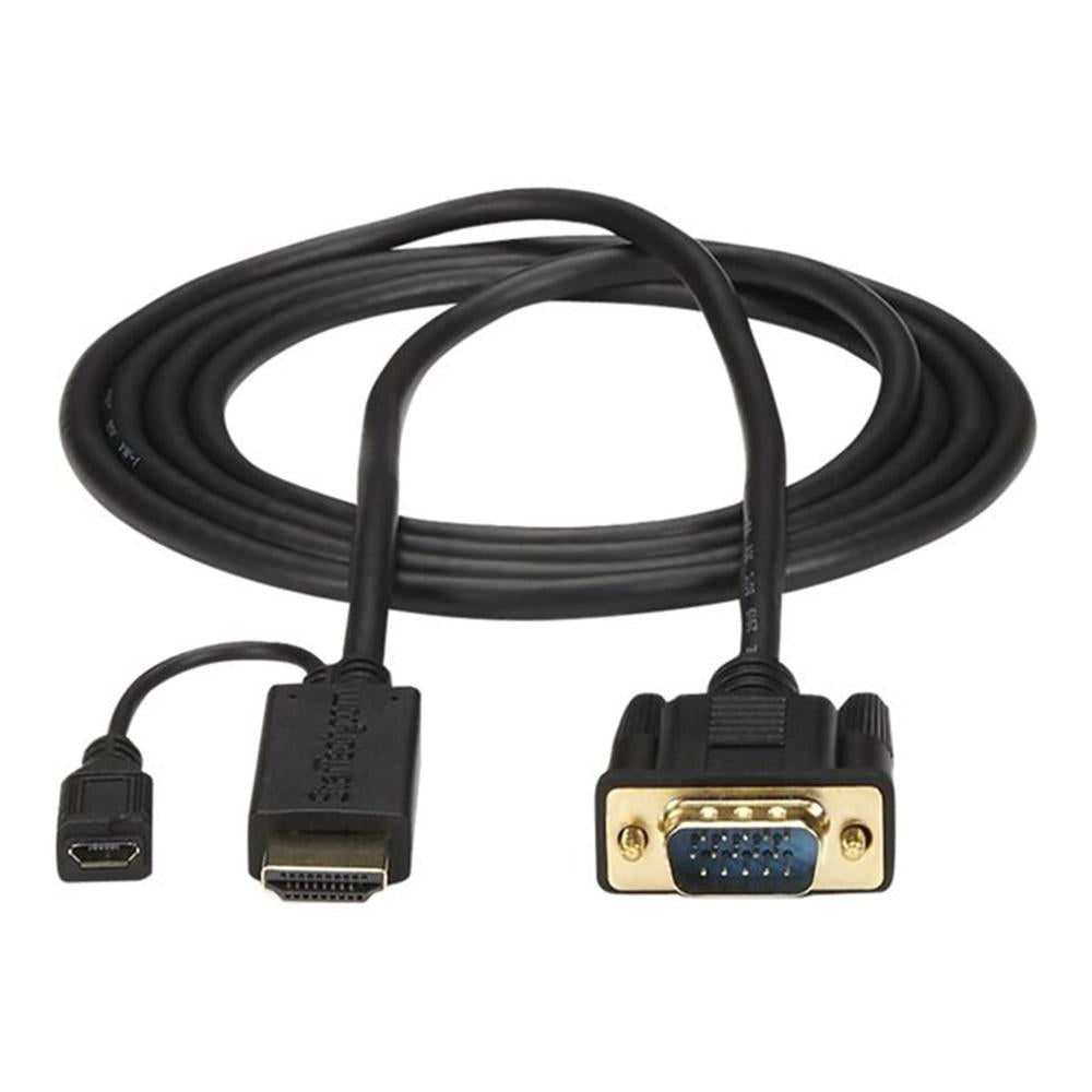 Cable HDMI - micro USB tipo b a vga startech 2m · macho - hembra - macho · negro