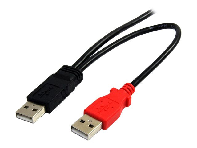Cable mini USB tipo b a 2x USB tipo a startech 1.8m · macho - macho · negro