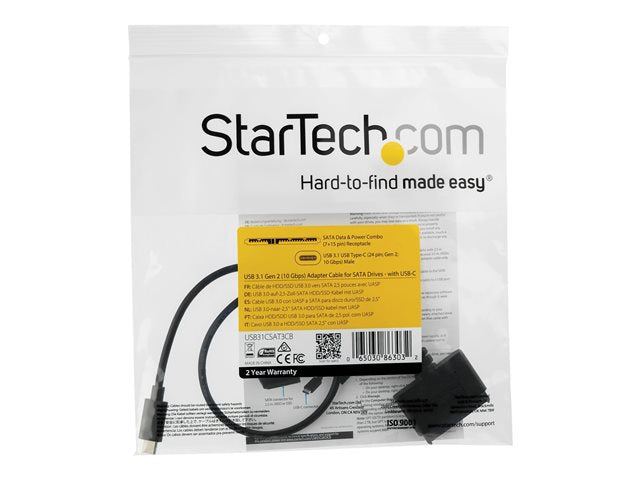 Cable USB tipo c a SATA 6GB - s startech para disco duro 2.5 pulgadas
