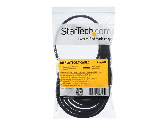 Cable USB tipo c a HDMI startech 1m · macho - macho · negro