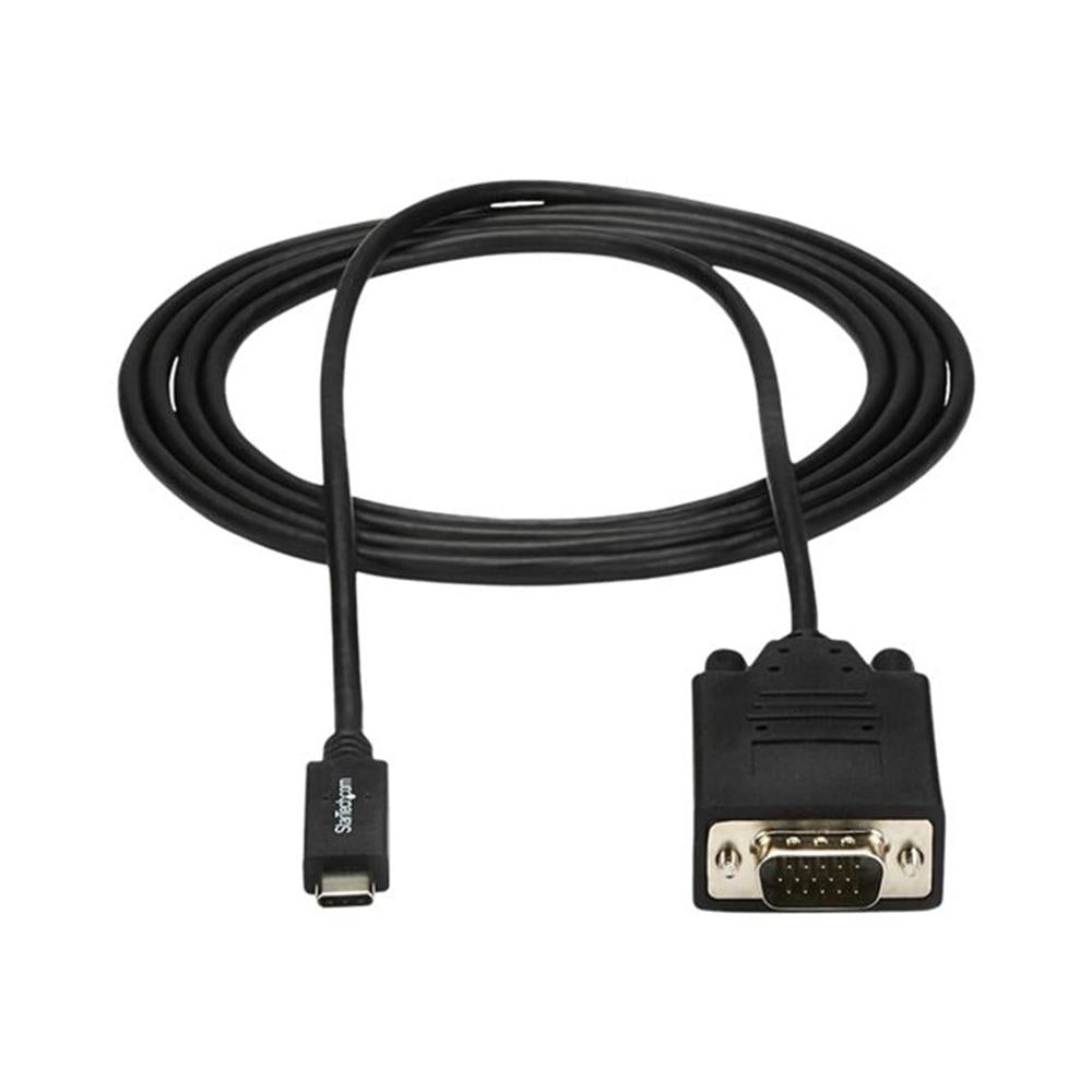 Cable USB tipo c a vga startech 2m · macho - macho · negro