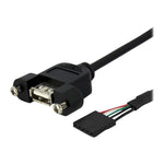 Cable USB 4 clavijas a USB 5 pines statech 0.3m · hembra - hembra · negro