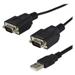 Cable 2x db9 a USB tipo a startech 1.8m · macho - macho · negro