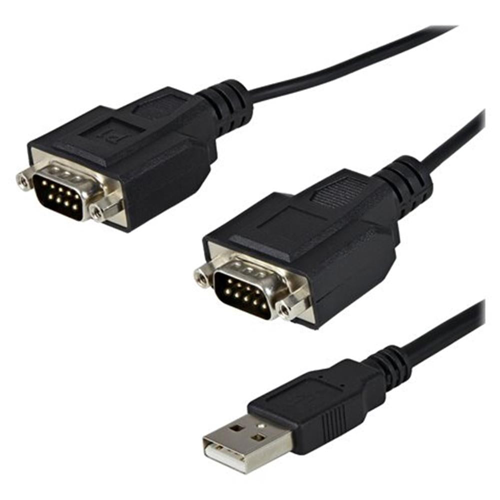 Cable 2x db9 a USB tipo a startech 1.8m · macho - macho · negro