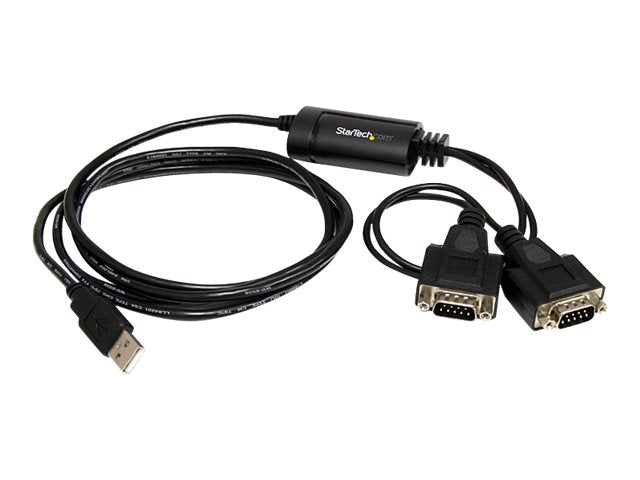 Cable 2x db9 a USB tipo a startech 1.8m · macho - macho · negro