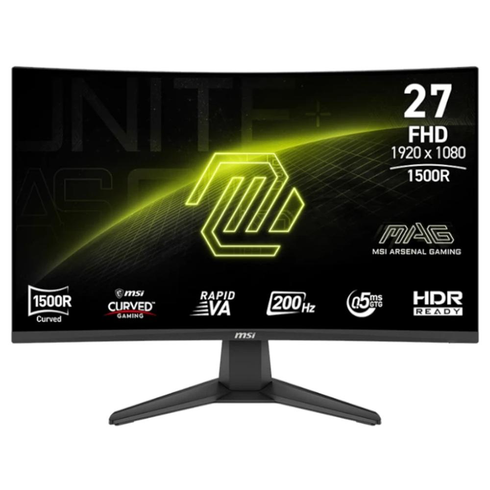 Monitor LED gaming 27 pulgadas MSI mag276cf e20 curvo · VA · FHD · dp · HDMI · 200hz · 0.5ms · vesa 100x100