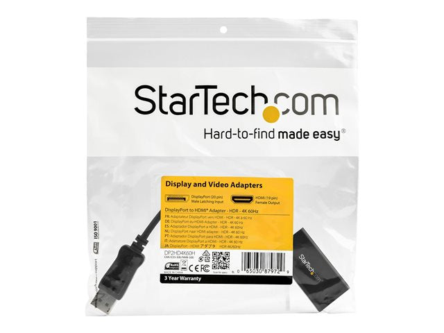 Adaptador dp a HDMI startech macho - hembra · negro