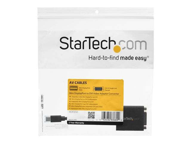 Adaptador mini dp a dvi startech macho - hembra · negro