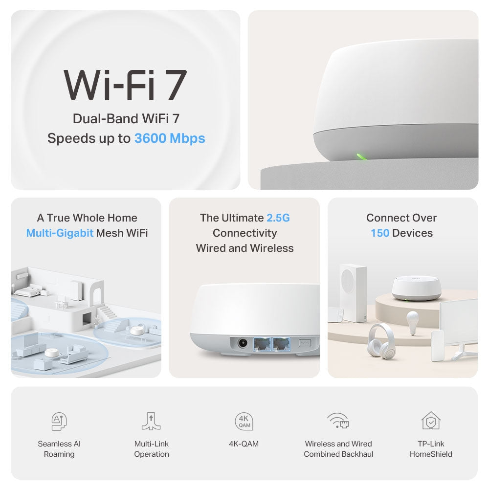 WiFi mesh tp - link deco be25 be3600 pack 3 unidades