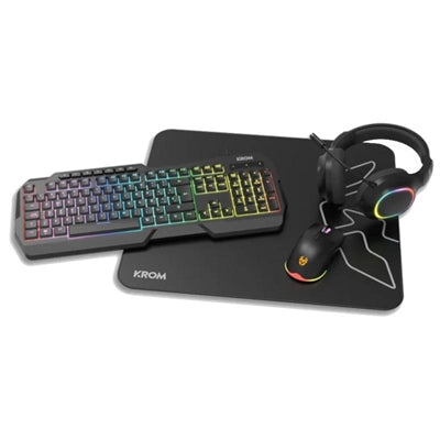 Kit gaming Krom kenta pc 4 en 1 RGB Negro #negro