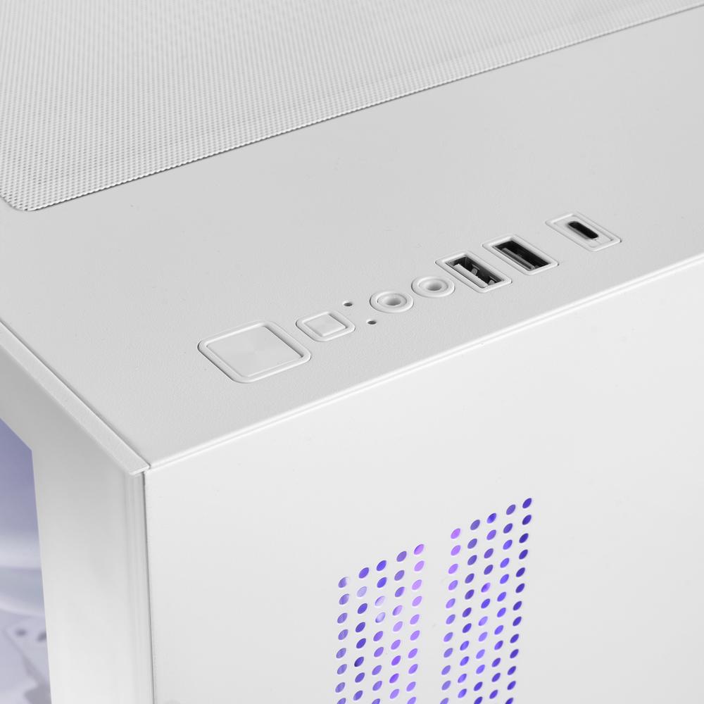 Caja ordenador mars gaming mc - view3w mATX argb cristal templado blanca