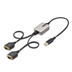 Cable USB tipo a a 2x rs232 db9 startech 0.60m · macho - macho