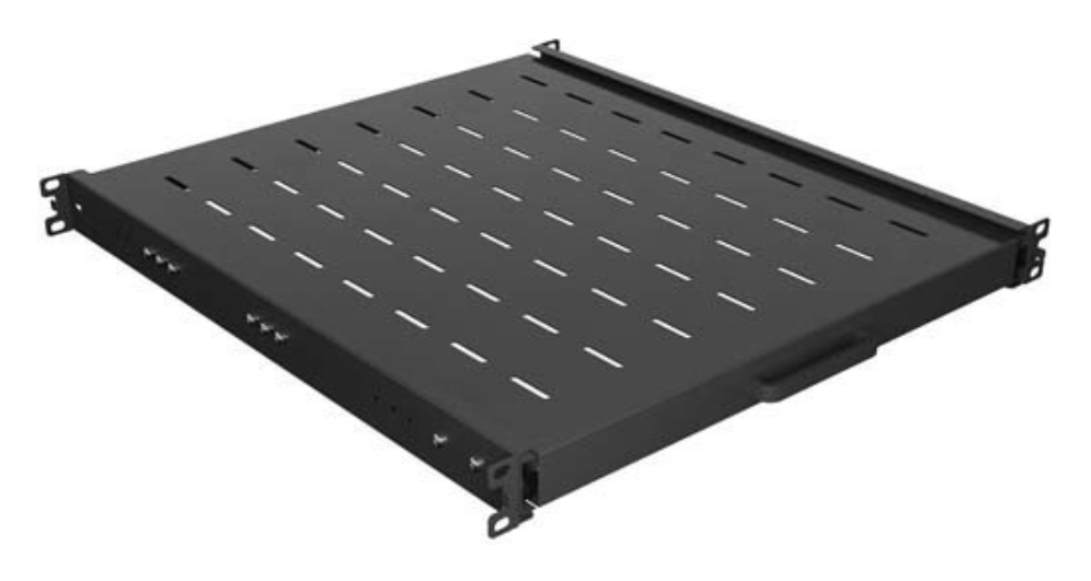 Bandela Lanberg deslizante 1u 445x500mm hasta 35kg rack 19 pulgadas negro