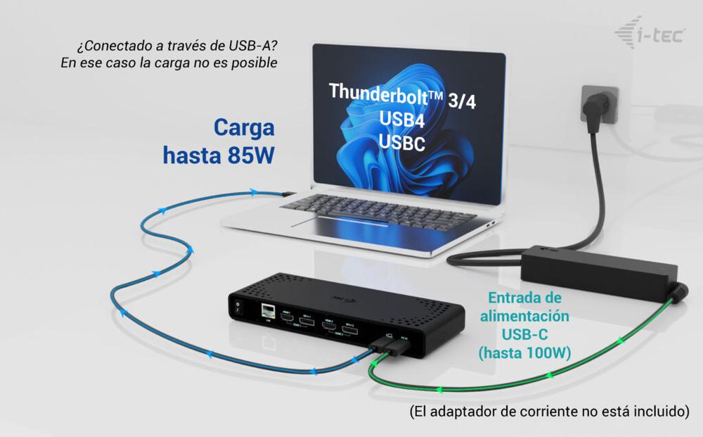 Docking station i - tec 12 en 1 + cargador universal 85w
