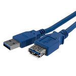 Cable USB tipo a startech 1m · macho - hembra · azul