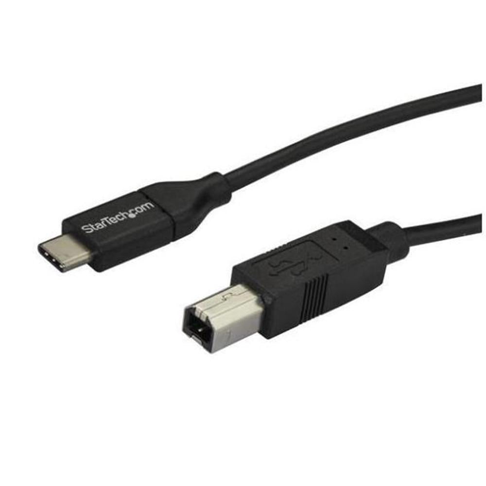 Cable USB tipo c a USB tipo b startech 2m · macho - macho · negro