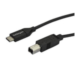Cable USB tipo c a USB tipo b startech 2m · macho - macho · negro