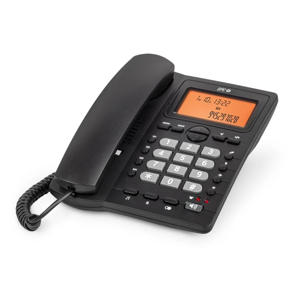 Telefono fijo SPC office id 2 lcd negro mute - 24 melodias - tecla r - 4 memorias directas